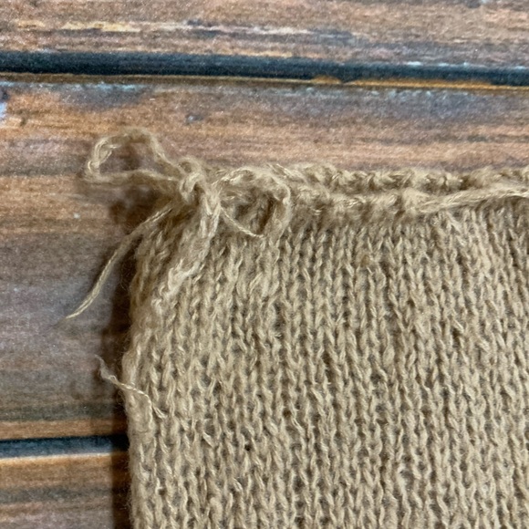 Newborn Knit Brown Swaddle Sack and Hat with Brown Ears - for photo shoots - Picture 3 of 4